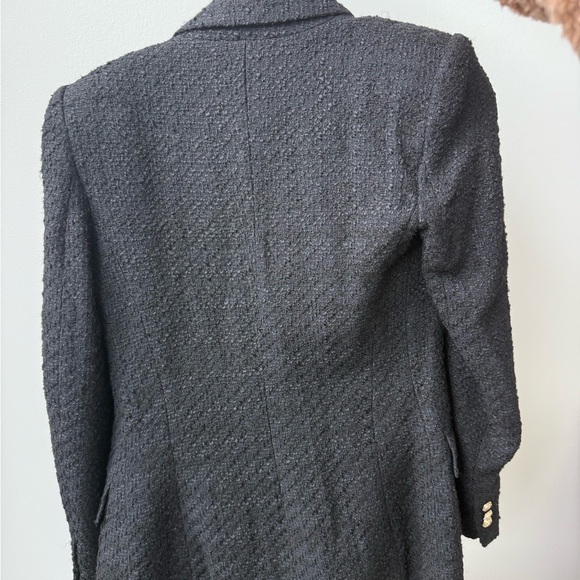 Zara Women's Tweed Black Blazer with Gold Buttons - Picture 3 of 6